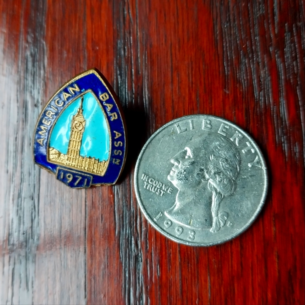 Rare Vintage 1971 American Bar Association Enamel Lapel Hat Pin